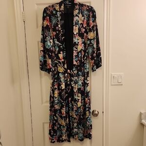 Mendocino Floral Kimono - Black with Multicolor Accents